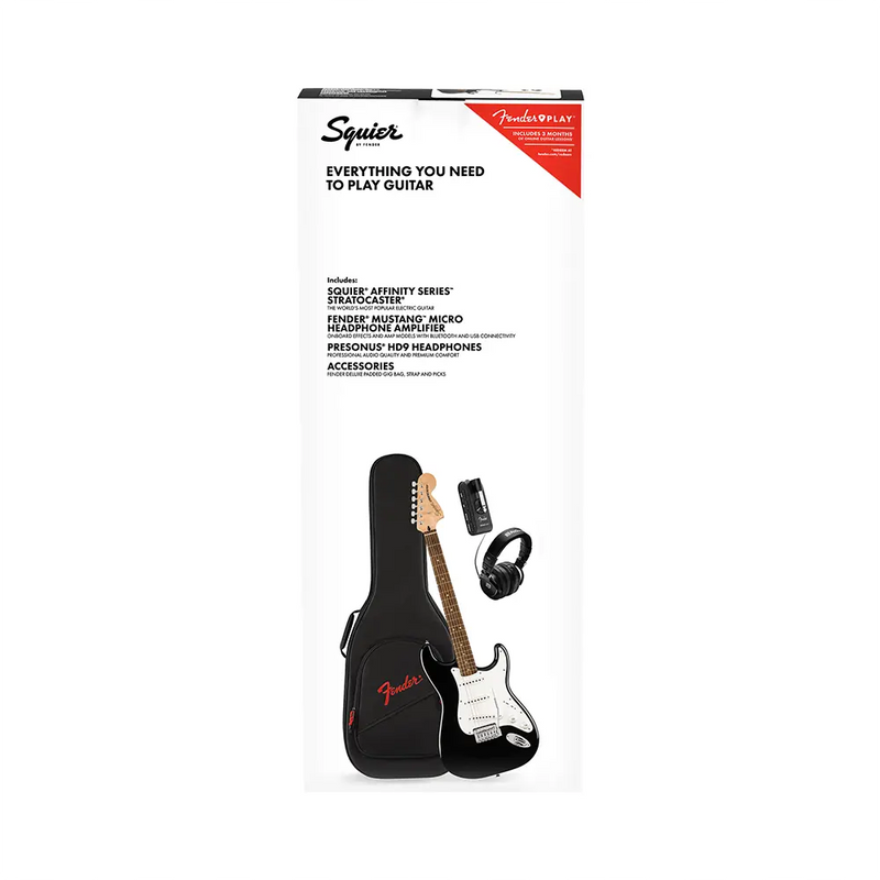 Carica immagine in Galleria Viewer, SQUIER Affinity Stratocaster Mustang Micro Pack LRL Black Gig Bag Hd9