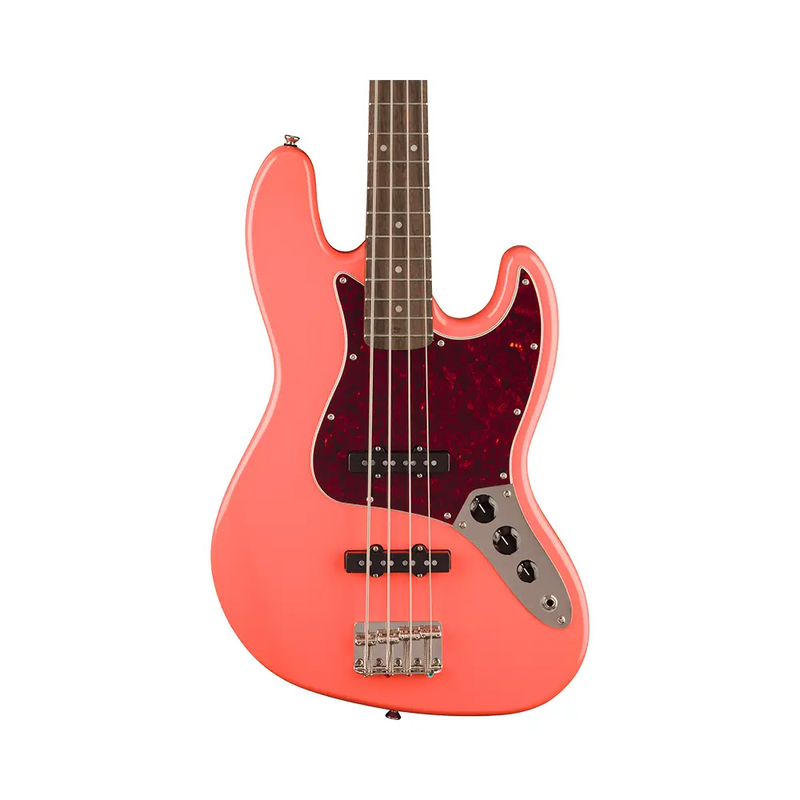 Carica immagine in Galleria Viewer, SQUIER Classic VIbe '60s Jazz Bass LRL Tortoishell Pickguard Tahitian Coral