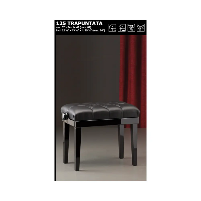 Carica immagine in Galleria Viewer, CGM 125 EUROPA TRAPUNTATA PANCHETTA NERO LUCIDO