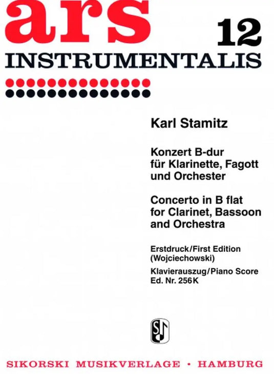 STAMITZ - Concerto in B flat For Clarinet, Bassoon and Orchestra - Piano Score