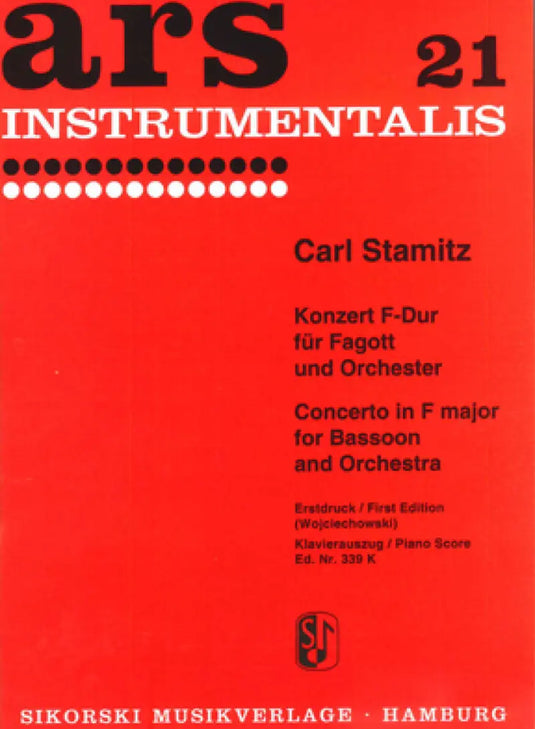 STAMITZ - Concerto in F Major  For Bassoon and Orchestra - Piano Score