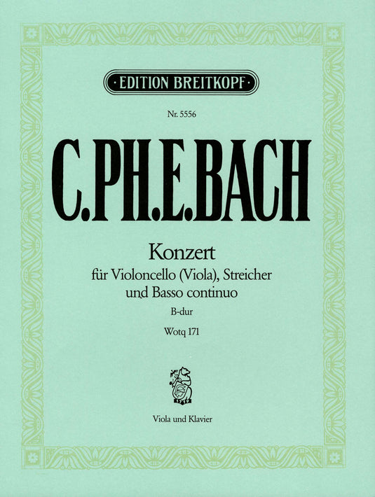 C.PH.BACH - Violoncello Concerto in B flat major Wq 171