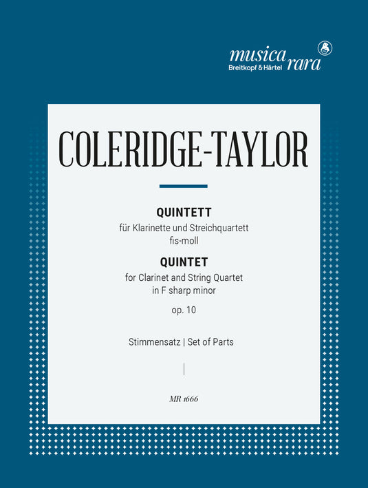 COLERIDGE-TAYLOR - Quintet in F sharp minor Op. 10