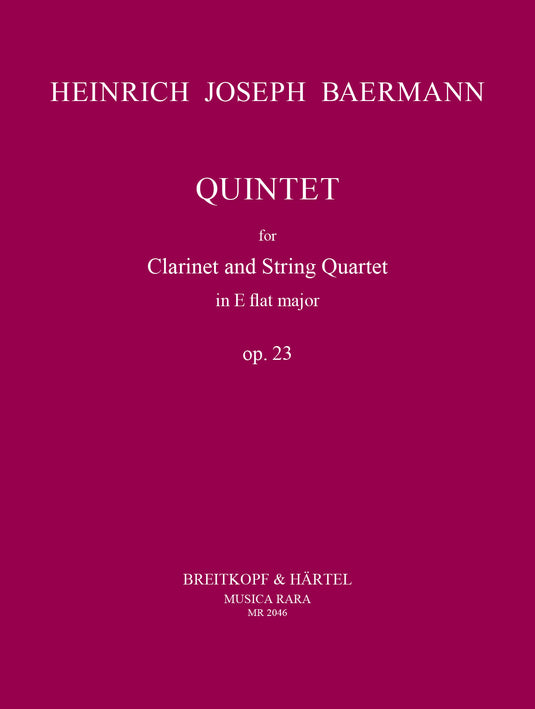 BAERMANN - Quintet in Eb major Op. 23