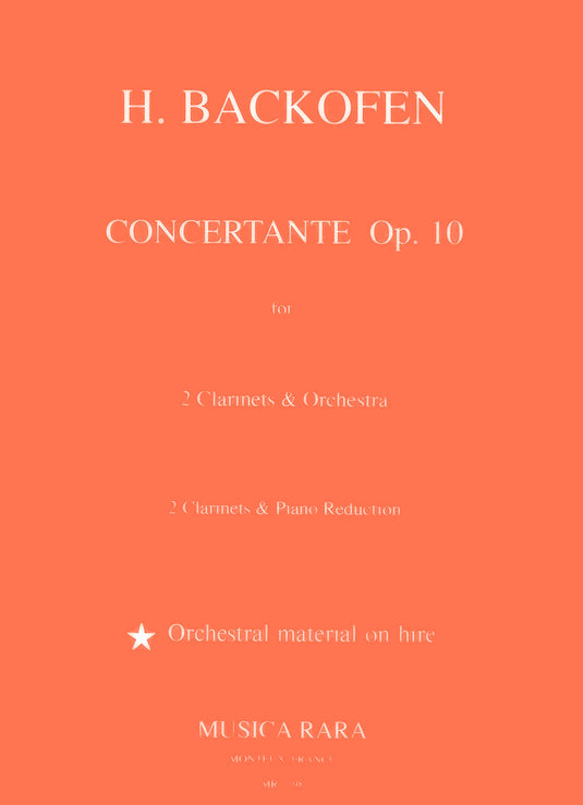 BACKOFEN - Concertante Op. 10