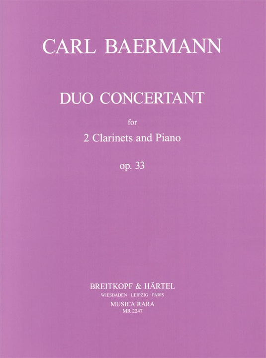 BAERMANN - Duo concertant Op. 33