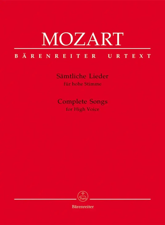 MOZART - Complete Songs for High Voice & Piano