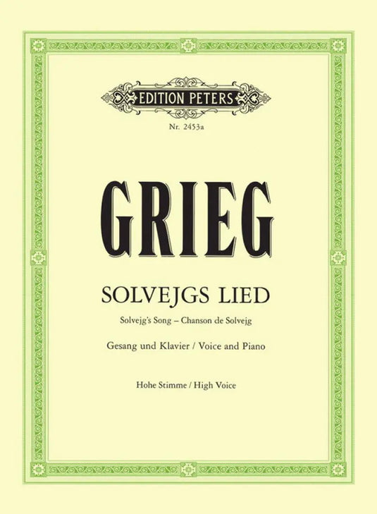 GRIEG - Solvejgs Lied - High Voice