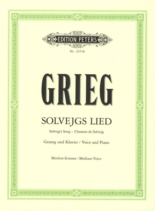 GRIEG - Solvejgs Lied - Medium Voice