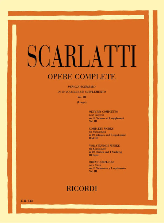 SCARLATTI - Opere Complete Per Clavicembalo Vol. III
