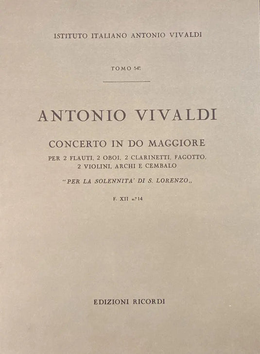 VIVALDI - Concerto in Do Maggiore F. XII n. 14 RV 556