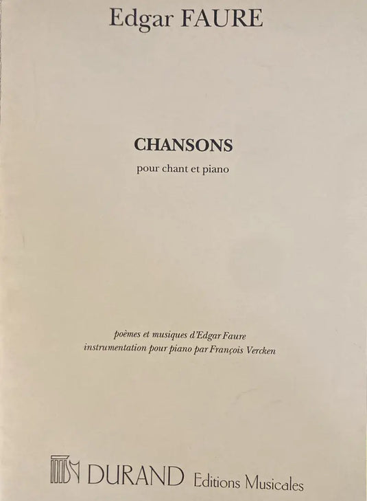 FAURE - E. Chansons Chant-Piano