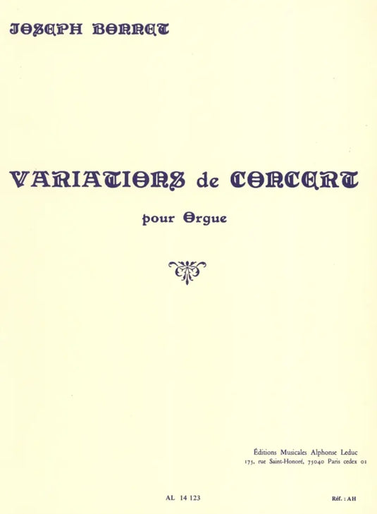 BONNET - Variations De Concert