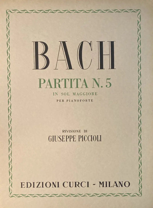 BACH - Partita n. 5 in Sol magg.