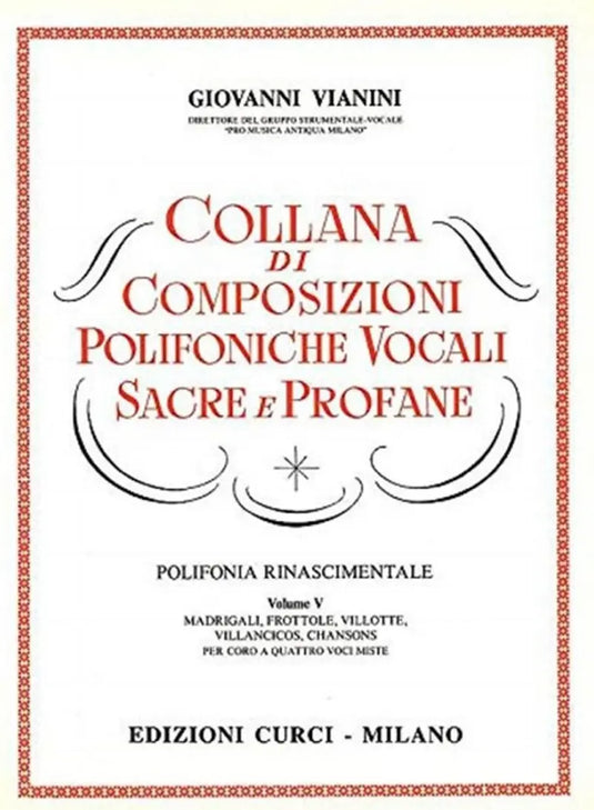 VIANINI - Collana Di Composiz.Polifoniche Vocali Sacre e Profane vol. V