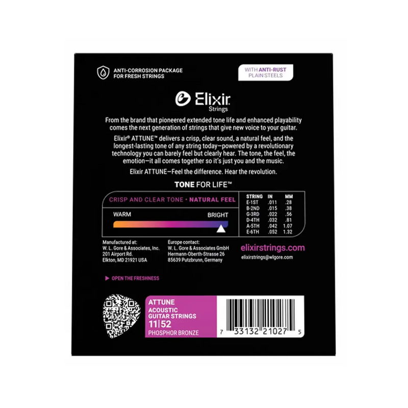 Carica immagine in Galleria Viewer, ELIXIR ATTUNE 21027 PHOSPHOR BRONZE 11-52