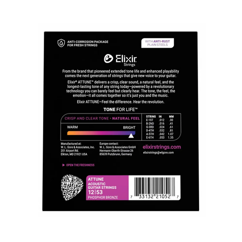 Carica immagine in Galleria Viewer, ELIXIR ATTUNE 2152 PHOSPHOR BRONZE 12-52