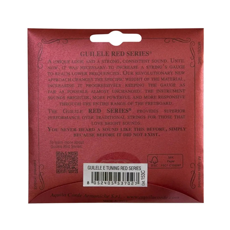 Carica immagine in Galleria Viewer, AQUILA 153C RED MUTA CORDE GUITALELE