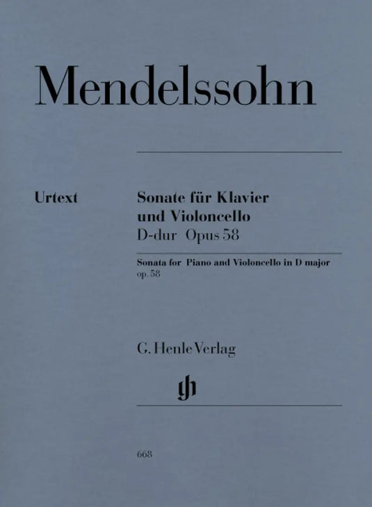 MENDELSSOHN - Sonata for Piano and Violoncello in D Major op.58