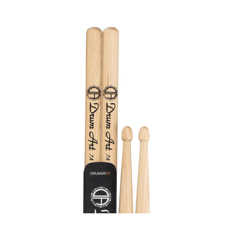 Drum Art Hickory 7A Bacchette per Batteria Made In Italy Punta Acorn  Artigianali