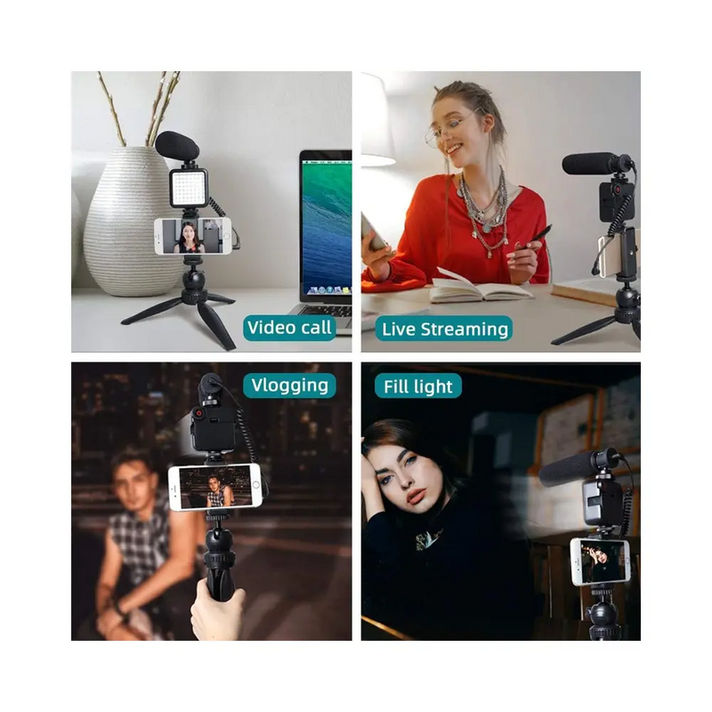 Carica immagine in Galleria Viewer, MAONO Microfono professionale Vlog con luce LED e treppiede