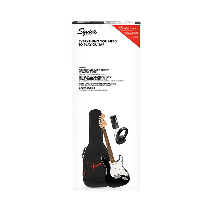 SQUIER Affinity Stratocaster Mustang Micro Pack LRL Black Gig Bag Hd9