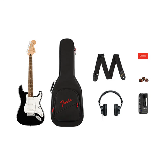 SQUIER Affinity Stratocaster Mustang Micro Pack LRL Black Gig Bag Hd9