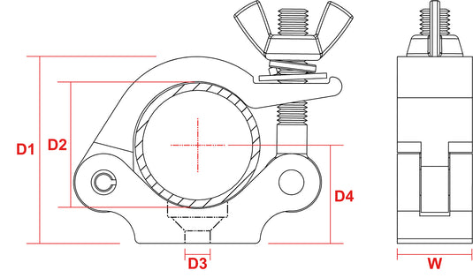 BEAMZ - BC50B-200 Half Coupler Sl 200kg Bl.