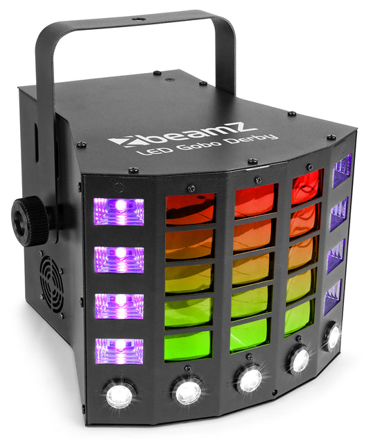 BEAMZ - LED Gobo Derby 21x3W RGBA Strobe UV DMX