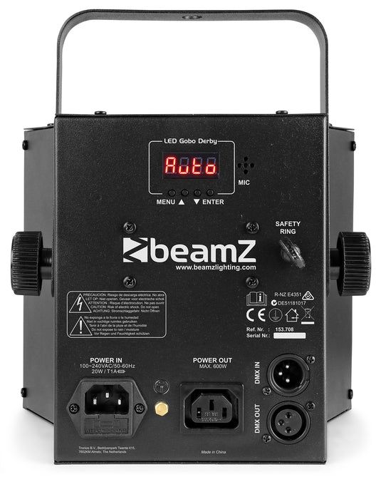 BEAMZ - LED Gobo Derby 21x3W RGBA Strobe UV DMX