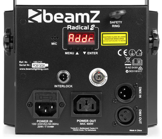 BEAMZ - LED Radical II 4x3W RGBW, strobe