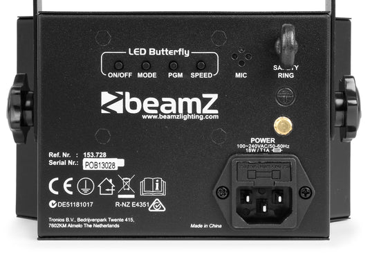 BEAMZ - LED Butterfly 3x3W RGB, SMD Strobe