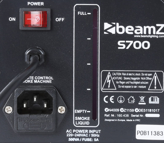 BEAMZ - S700 Smokemachine incl 500ml fluid