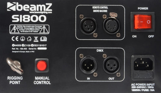 BEAMZ - S1800 DMX Smokemachine DMX hor/vert