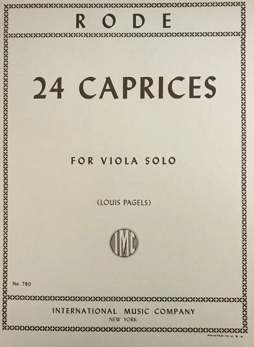 RODE - 24 Caprices for Viola Solo