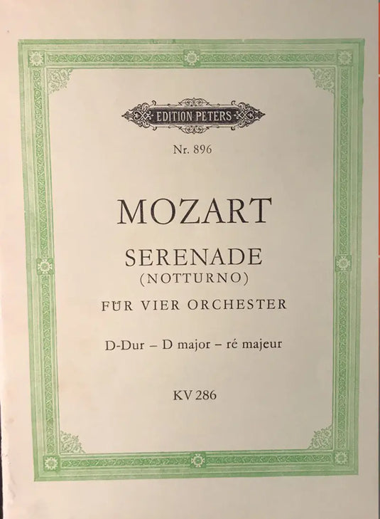 MOZART - Serenade (Notturno). Für vier Orchester, D-Dur, KV 286