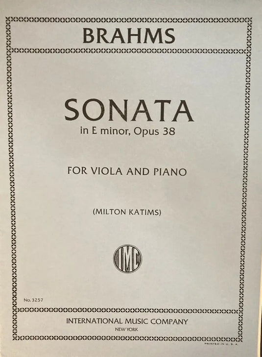 BRAHMS - Sonata in E minor opus 38