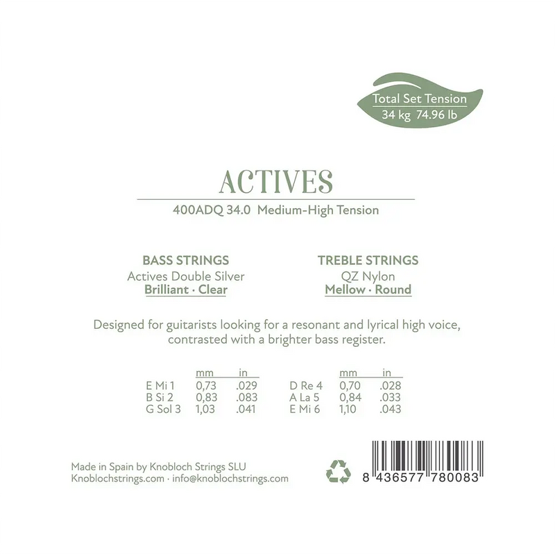 Carica immagine in Galleria Viewer, KNOBLOCH - MUTA Actives QZ Nylon Full Set TENSIONE MEDIO FORTE ADQ 34
