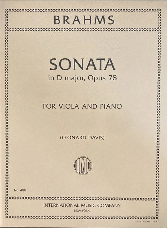 BRAHMS - Sonata in D Major opus 78