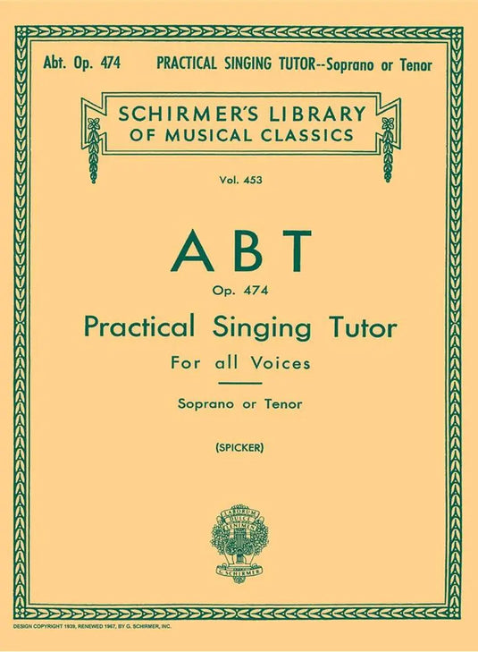 ABT - Practical Singing Tutor For All Voicese op.474 - Soprano Tenore