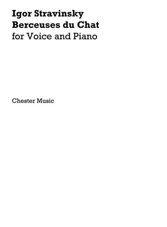 STRAVINSKY - Berceuses du Chant, for Voice and Piano
