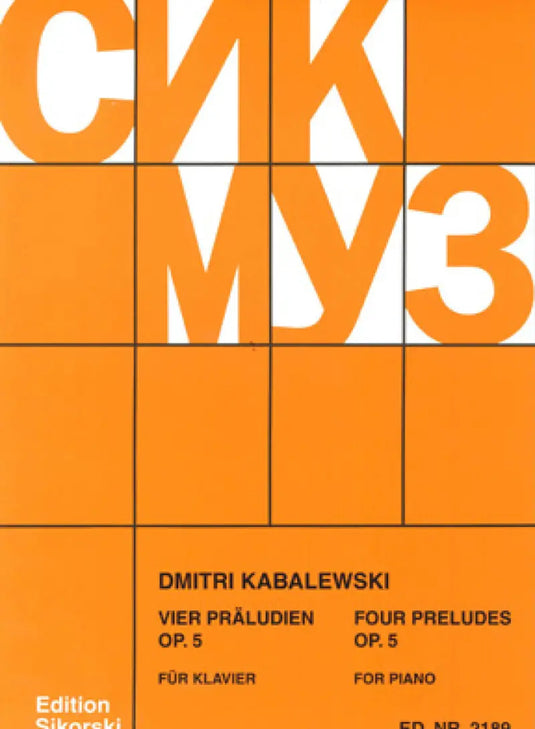 KABALEWSKI - Four Preludes Opus 5