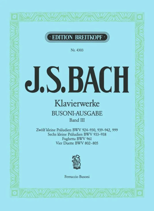 BACH - Klavierwerke Band III