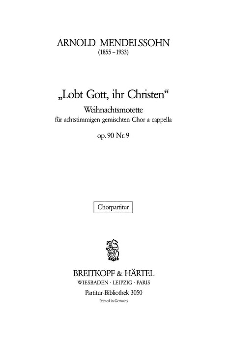 MENDELSSOHN - Christmas Motet Op. 90/9