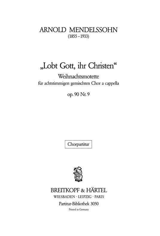 MENDELSSOHN - Christmas Motet Op. 90/9