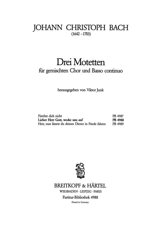 BACH CRISTOPH - 3 Motets