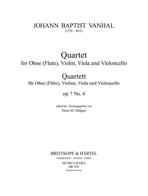 VANHAL - 6 Quartets Op. 7