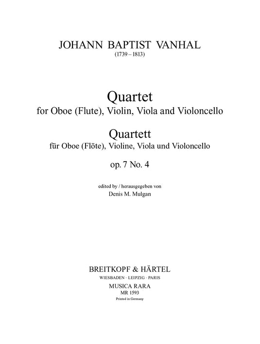 VANHAL - 6 Quartets Op. 7