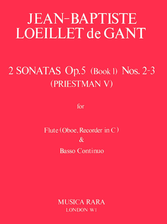 LOEILLET DE GANT - 6 Sonatas from Op. 5
