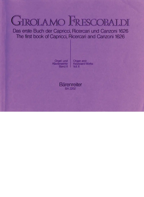 FRESCOBALDI - Orgelwerke 2